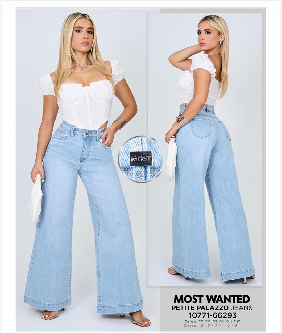 JEAN "MOST WANTED" PETITE PALAZZO - ICE SKY