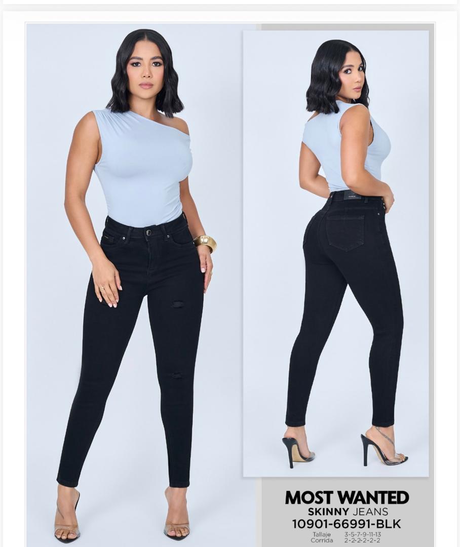 JEAN "MOST WANTED" SKINNY - BLACK RIPPED