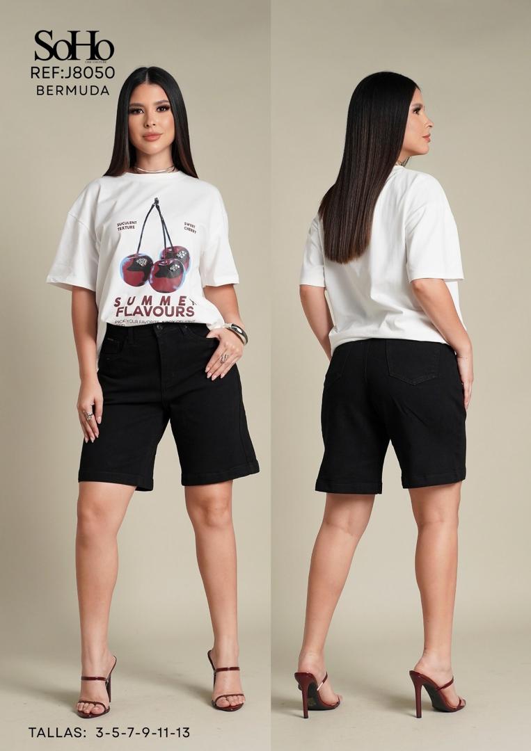 BERMUDA "SOHO" JET BLACK RELAXED