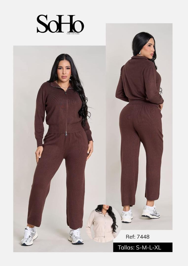 SET TEJIDO "SOHO" - DARK CHOCOLATE - KNIT SET
