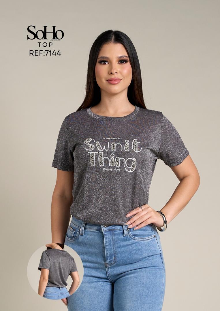 T-SHIRT TOP "SOHO" SWNIT THING GLITTER PACK