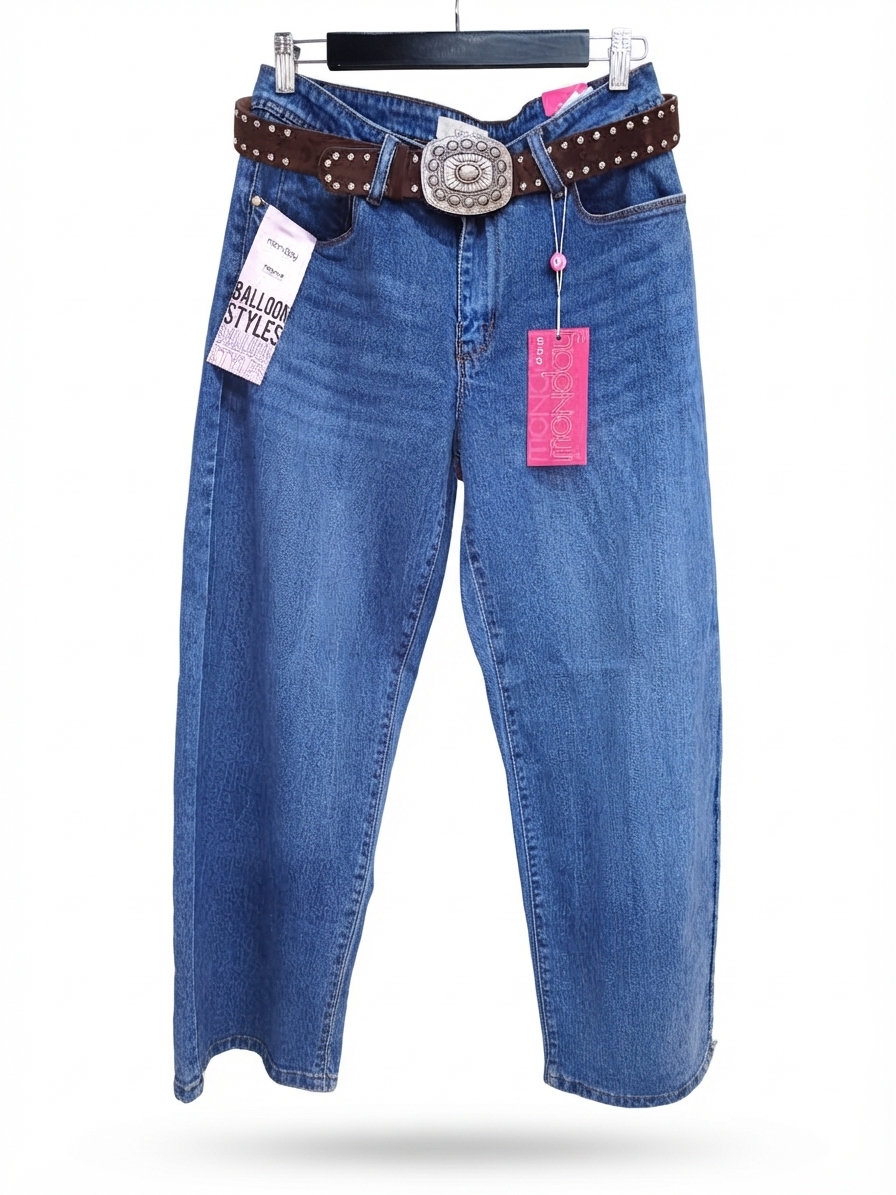 JEAN "MONDAY" BALLOON STYLE CON CINTO DECORATIVO