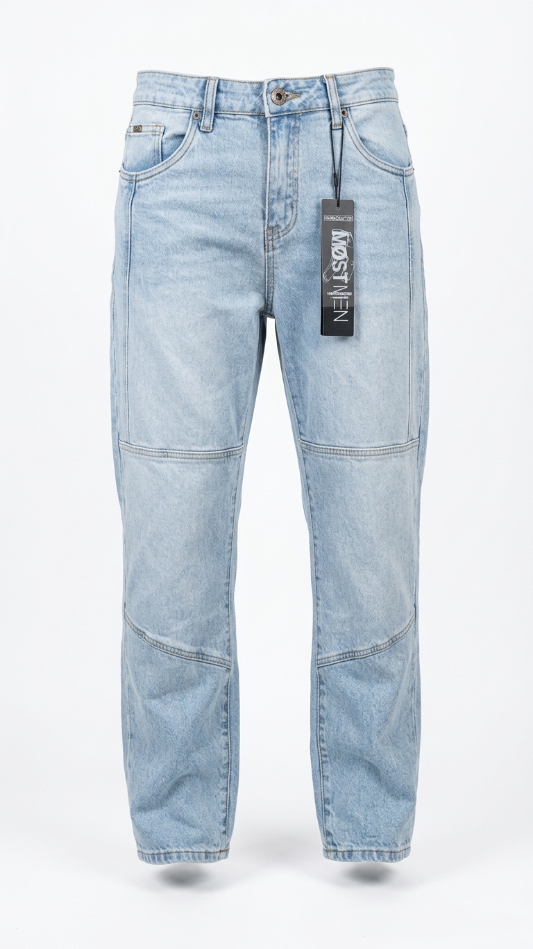 JEAN "MØST MEN" LIGHT WASH BAGGY WIDE / PANELLED DENIM