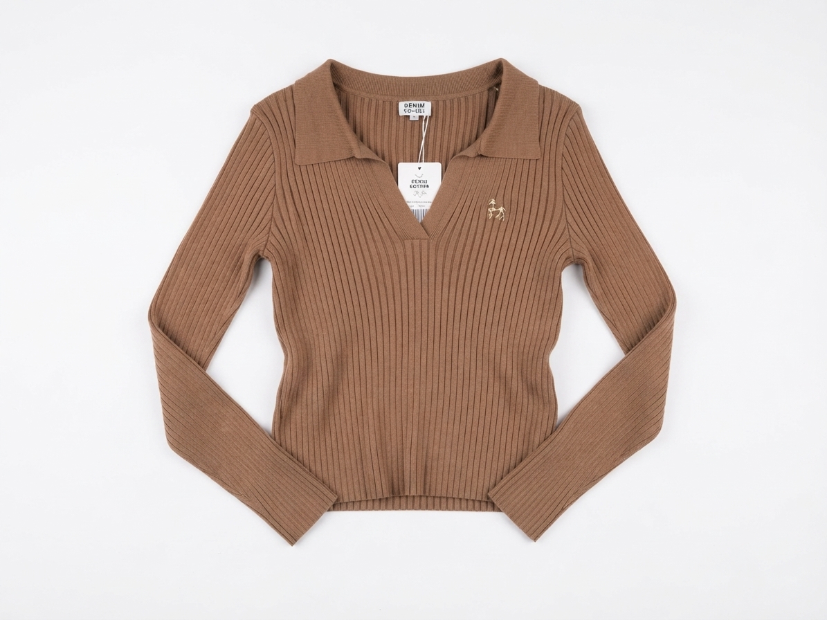 SUÉTER / PLAYERA DE MANGA LARGA "DENIM CO-LIES RIBBED POLO" 