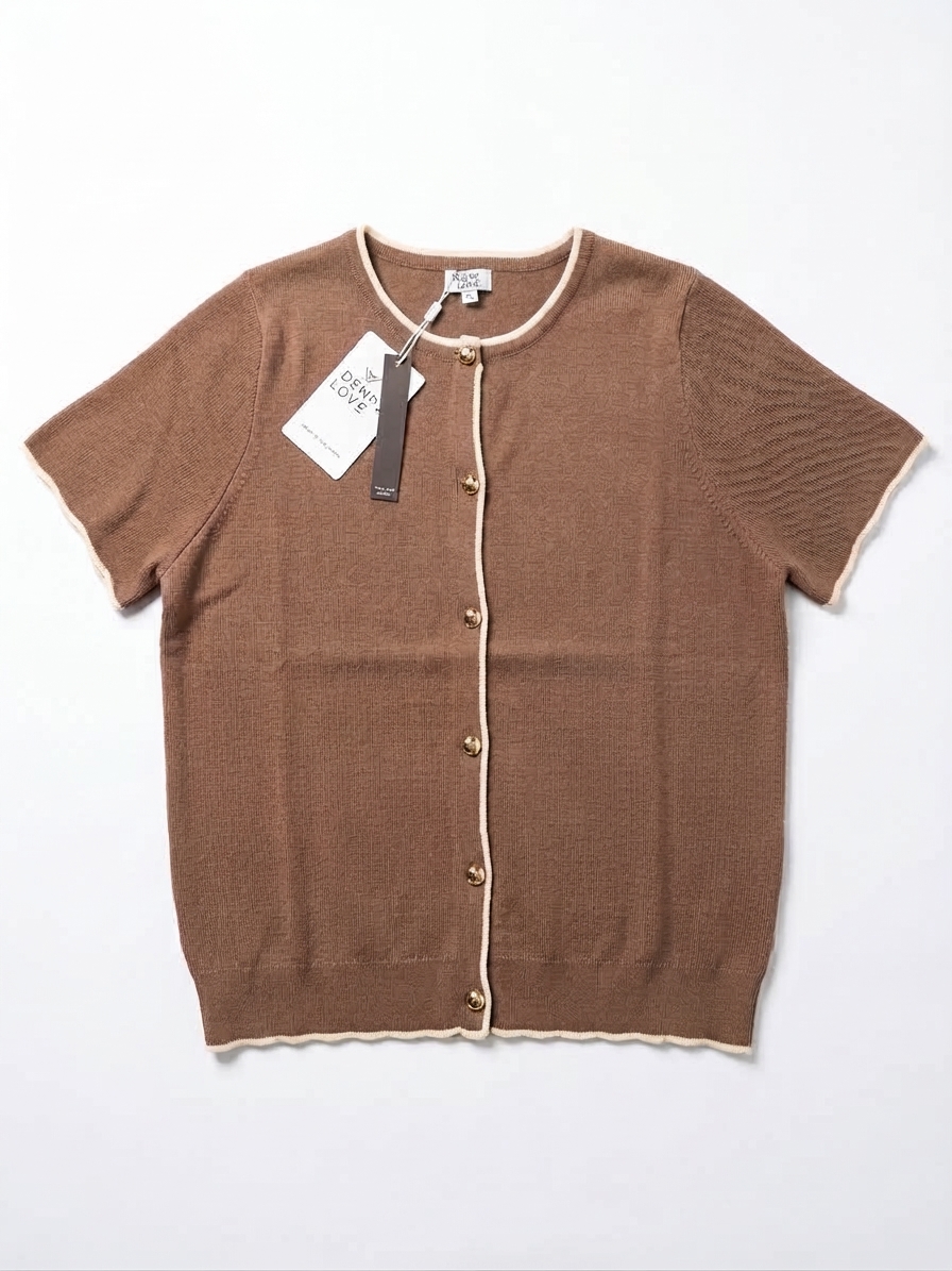 SPACK DE CARDIGANS / BLUSAS DE PUNTO CORTAS "DEWD LOVE CONTRAST TRIM" THREE-COLOR PACK