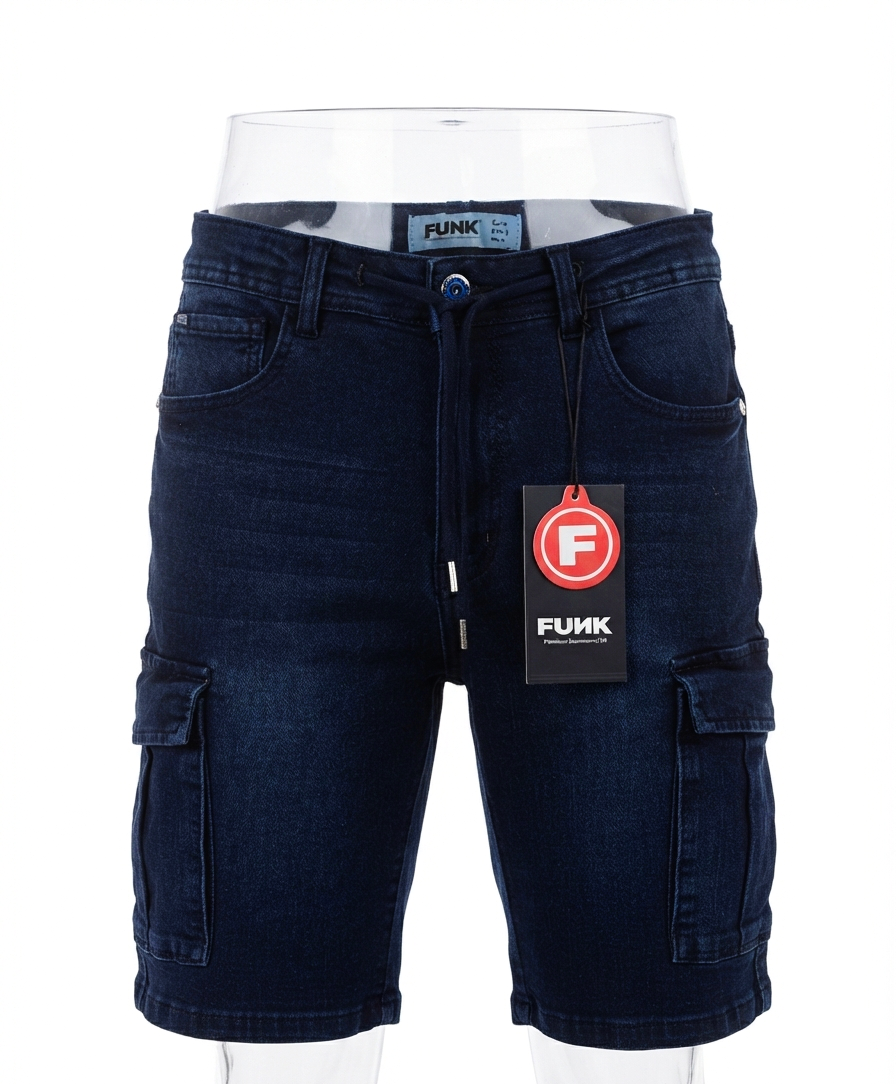 BERMUDA CARGO DE MEZCLILLA "FUNK UTILITY DENIM SHORTS"