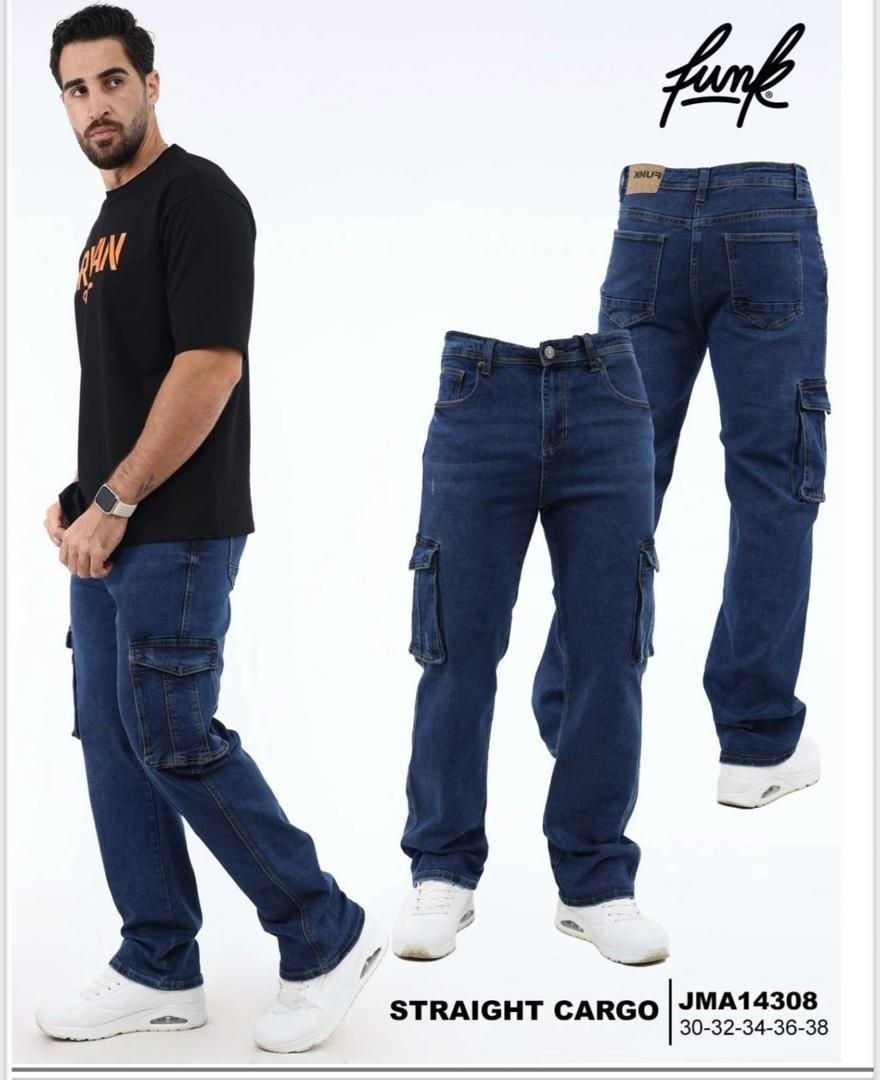 PANTALÓN JEAN STRAIGHT CARGO "FUNK" MULTI-BOLSILLOS