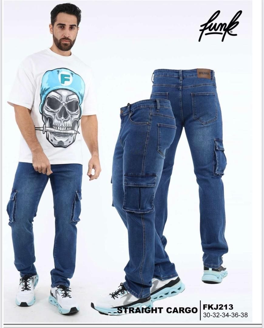 PANTALÓN JEAN CARGO "FUNK NEON-SKULL"