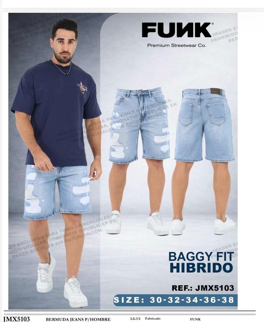 BERMUDA DENIM "URBAN EDGE" BAGGY FIT