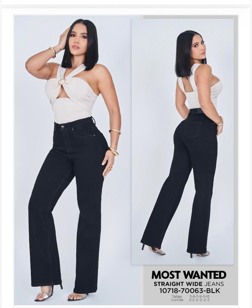 JEAN WIDE LEG "OBSIDIAN ELEGANCE" STRAIGHT