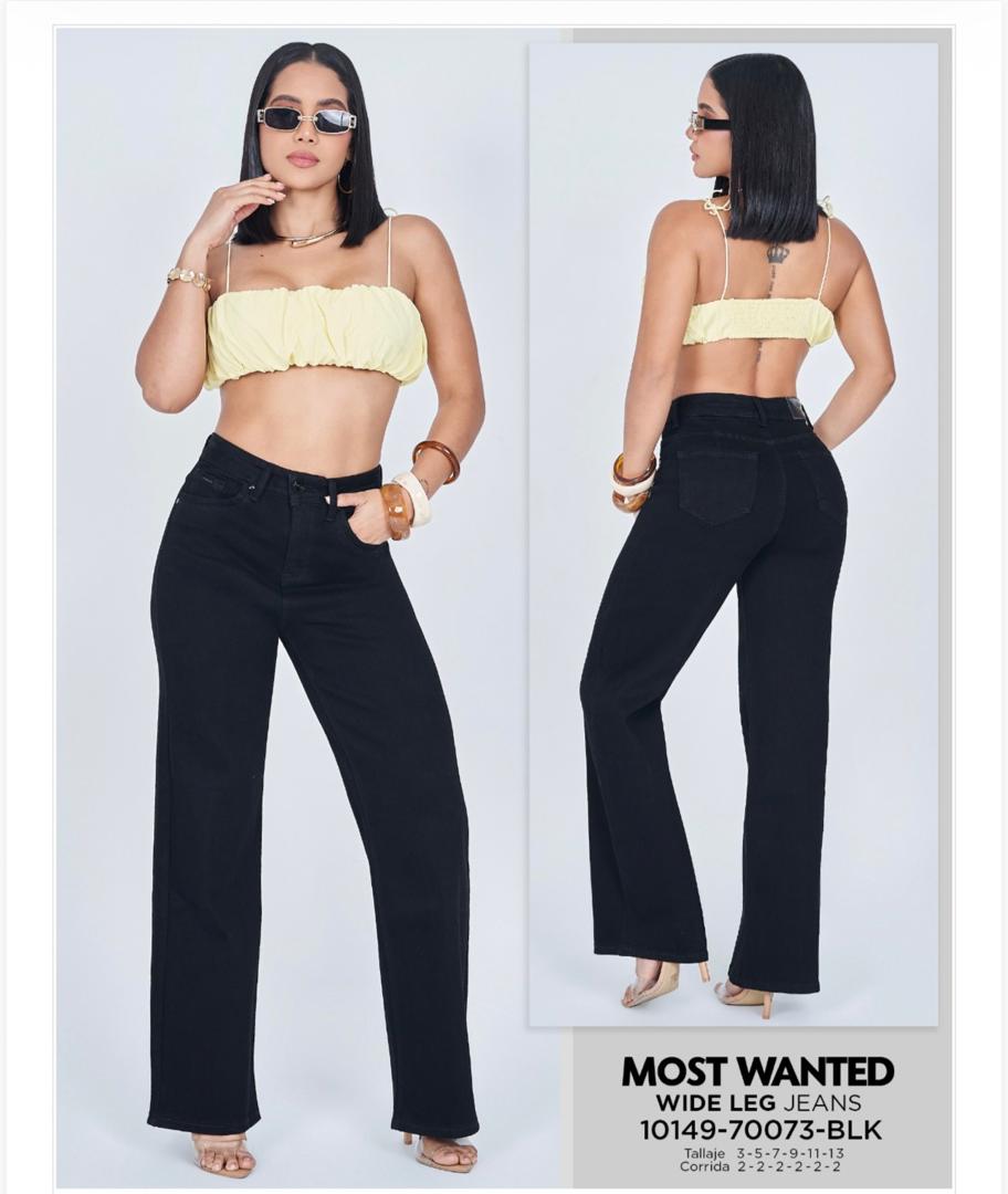 JEAN WIDE LEG "BLACK LUXE" HIGH WAIST