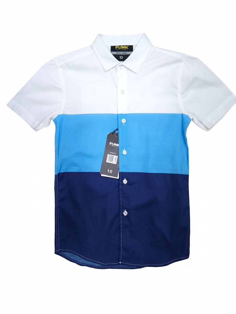 CAMISA MANGA CORTA "OCEAN TRICOLOR BLOCK" KIDS