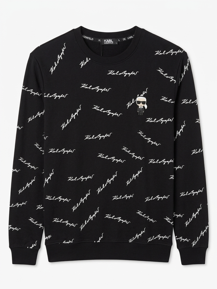 SUDADERA / SUÉTER "ALL-OVER SIGNATURE & IKONIK KARL" CREWNECK