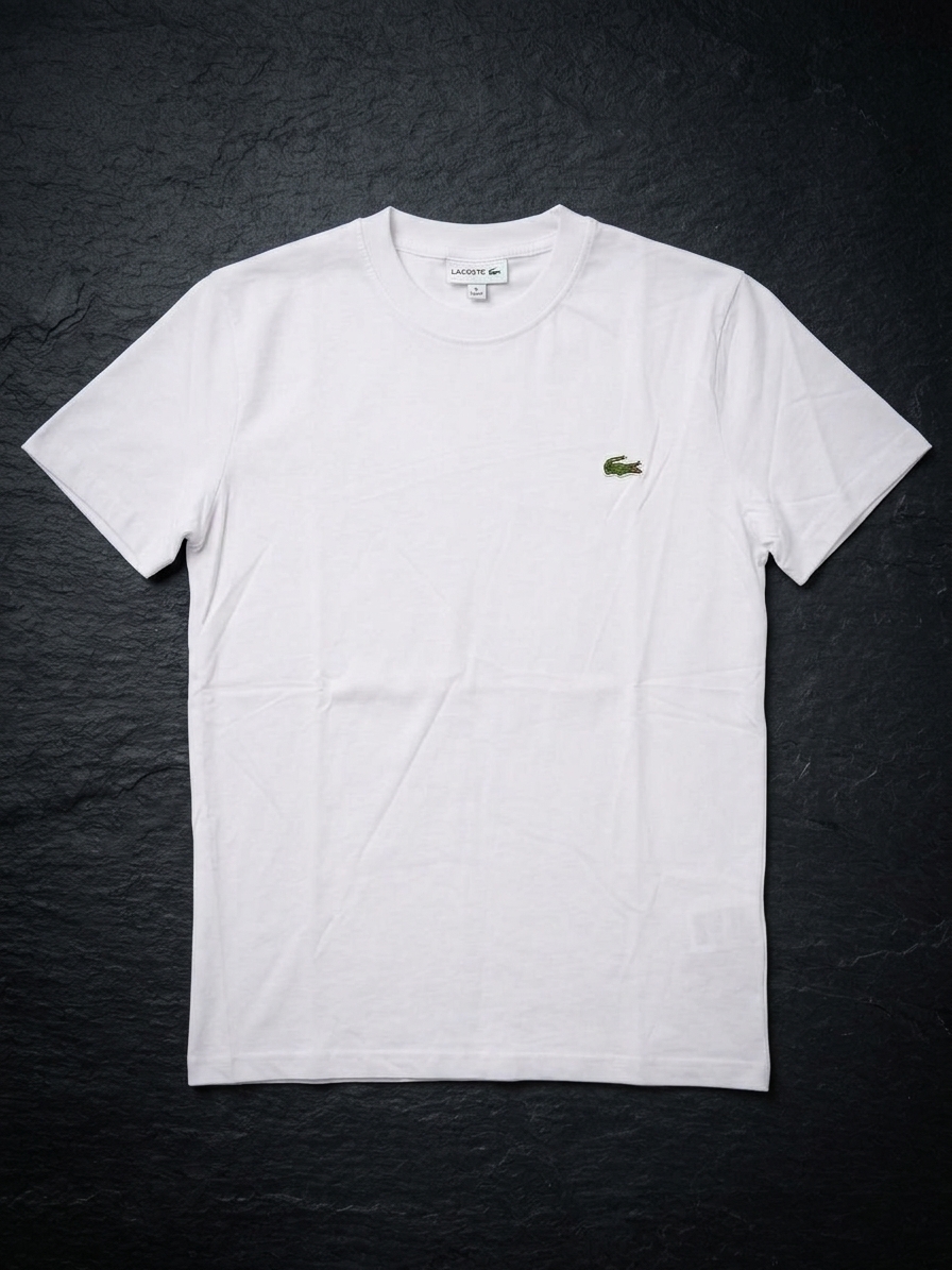 FRANELA / CAMISETA "ESSENTIAL CROCODILE PATCH" WHITE TEE