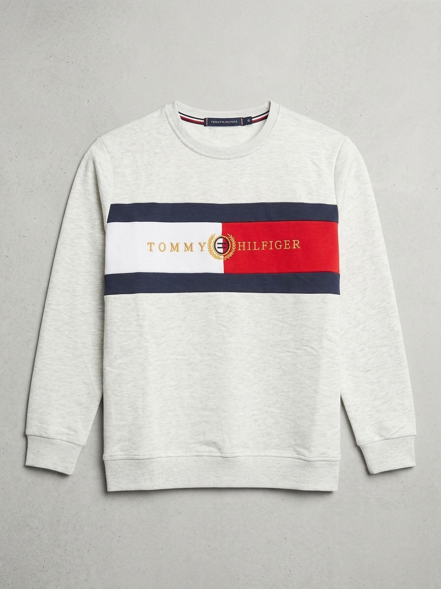 SUÉTER / FRANELA MANGA LARGA "FLAG BLOCK GOLD CREST" SWEATSHIRT